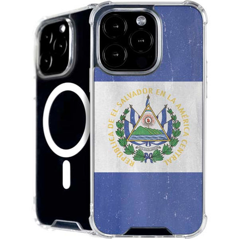 El Salvador Flag Distressed iPhone 16 Pro MagSafe Case